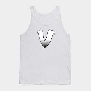 Letter  V - White / Grey fade Tank Top
